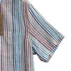 Faherty Shirt Men's Medium Breeze Shirt Short Slv Linen Multicolor Stripe