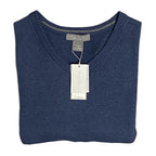 Daniel Cremieux V-Neck Sweater Men's Large Pima Cotton Cashmere Blend Navy
