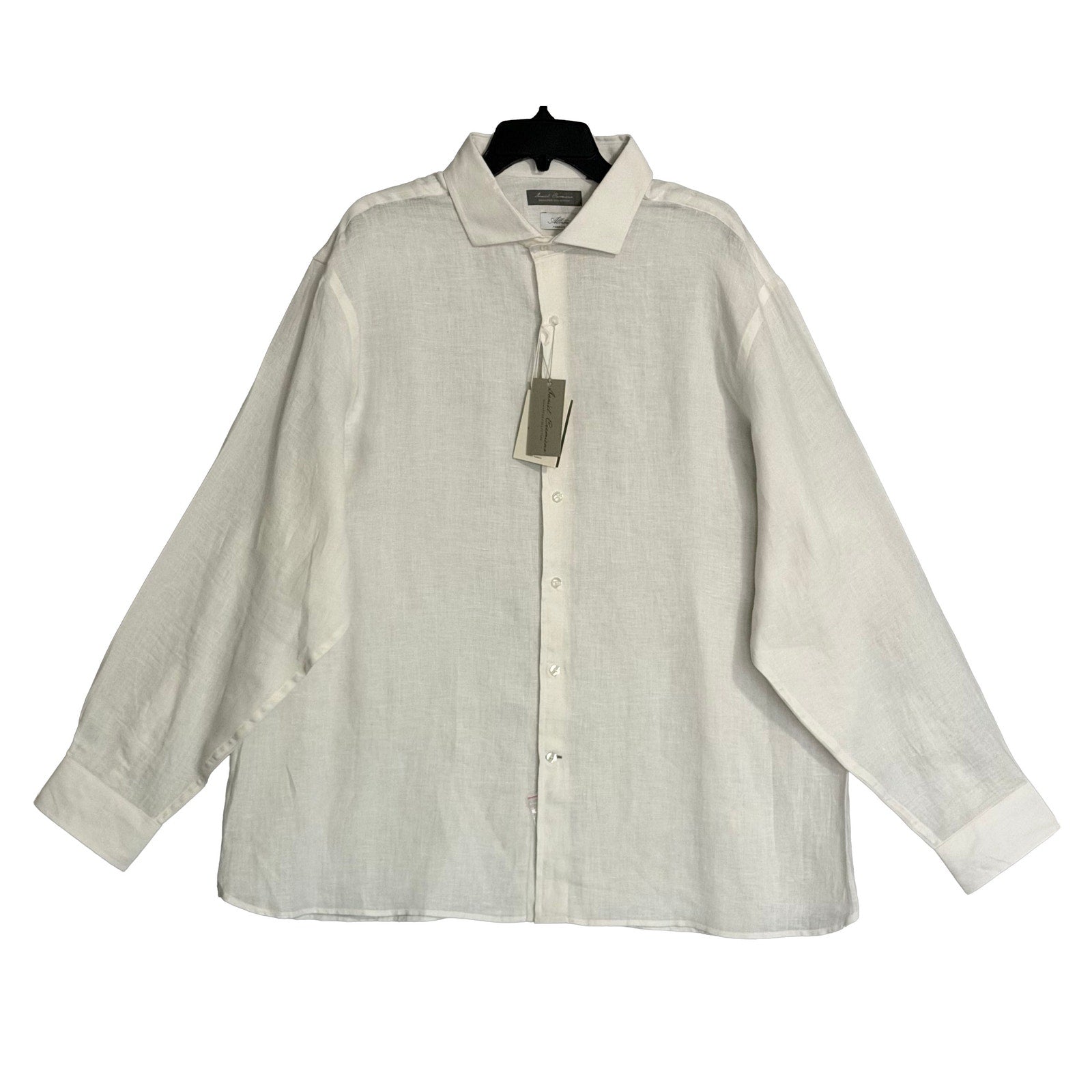Daniel Cremieux Linen Shirt Men's XXL Signature Albini Fabrics Lucent White
