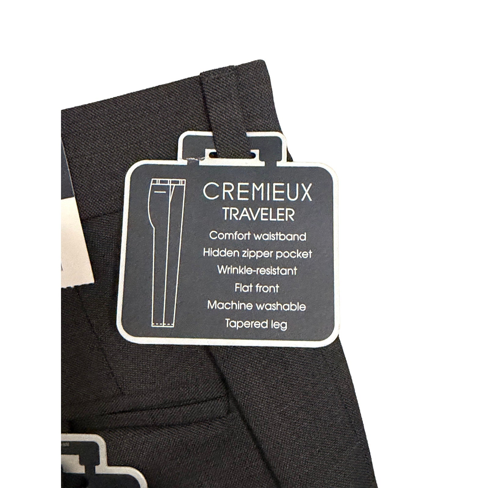 Daniel Cremieux Dress Pant Men's 30R Traveler Raw Hem Comfort Waist Charcoal