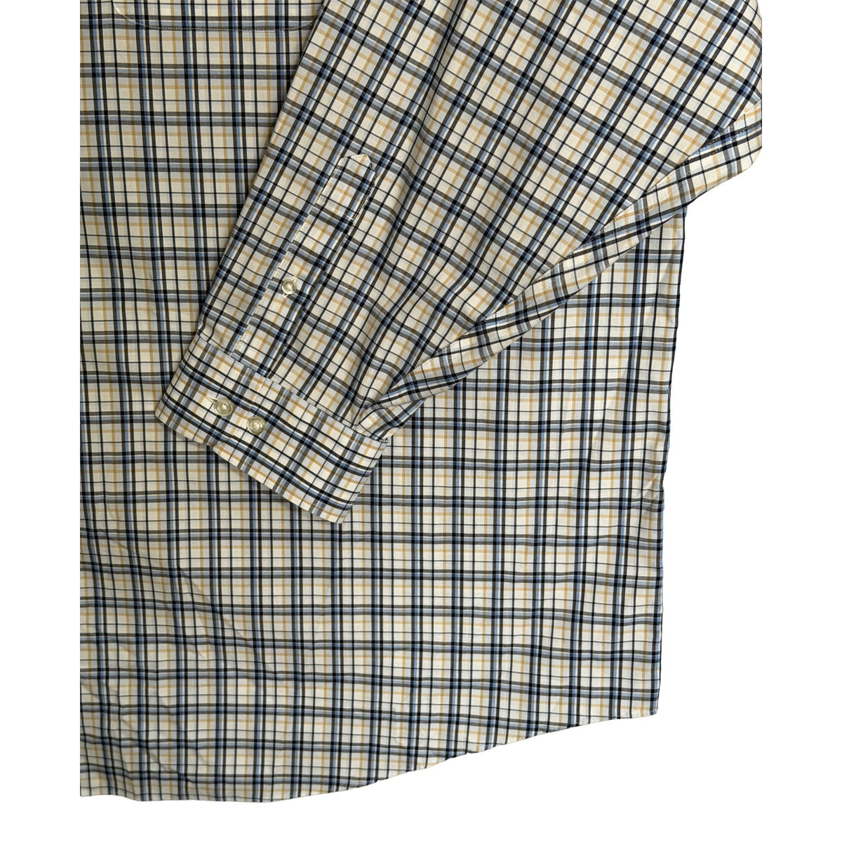 Roundtree & Yorke Performance Dress Shirt Men's 4XB LS Big & Tall Blue Plaid