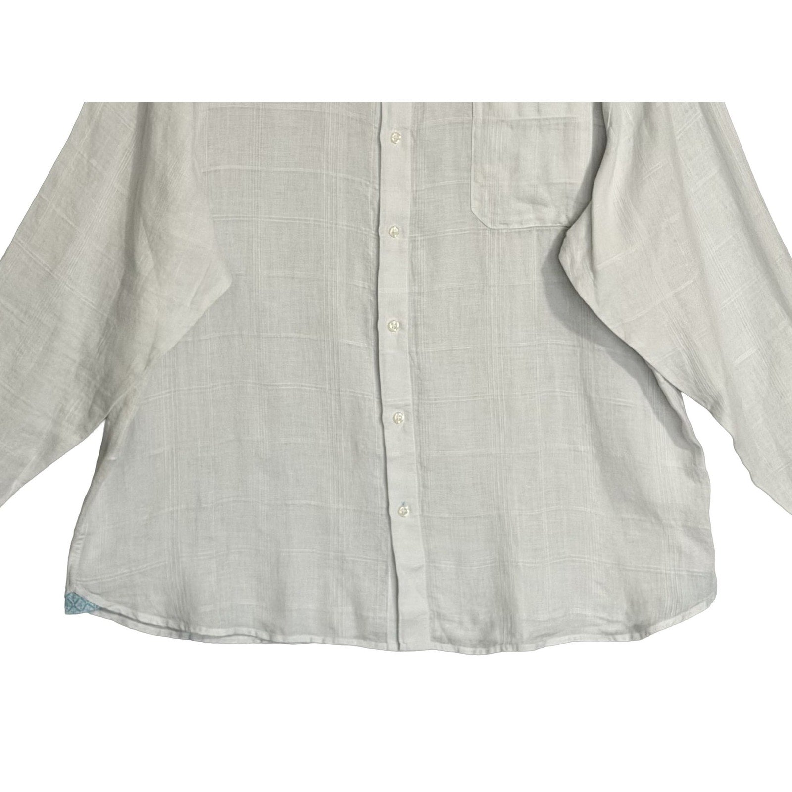 Tommy Bahama Shirt Men's XXL "Paradisio Plaid" Linen Long Sleeve