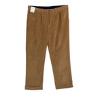 Roundtree & Yorke Pant Men's 38x30 Classic Fit Corduroy Pleated Cuffs Khaki