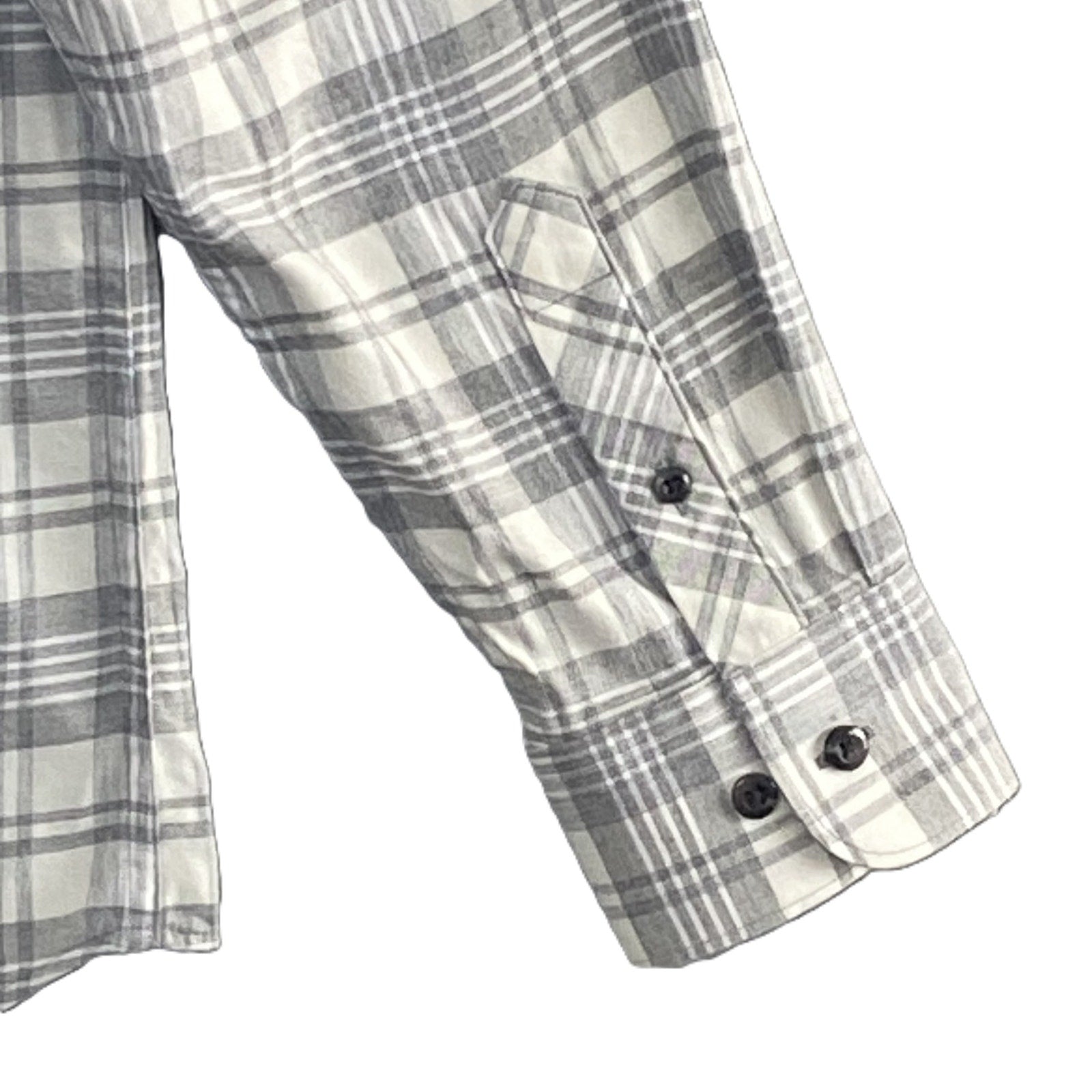 Travis Mathew Shirt Men's Small Cloud Collection Flannel Shirt Gray Plaid
