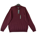 Hart Schaffner Marx Quarter Zip Men's 2XT Big & Tall Merino Wool Merlot Heather