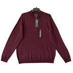 Hart Schaffner Marx Quarter Zip Men's 2XT Big & Tall Merino Wool Merlot Heather