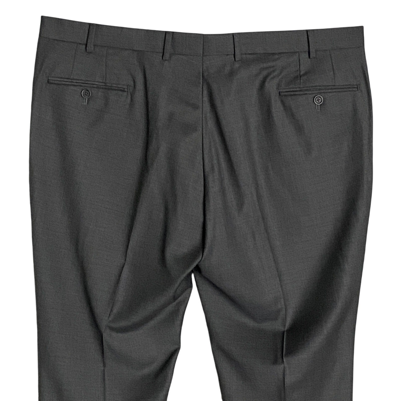 Ted Baker London Joey Pant Men's 42R Wool Dress Pant Solid Gray Raw Hem