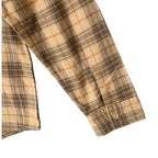 AG Los Angeles Wayne Work Shirt Men's Medium Relaxed Fit Tan Plaid