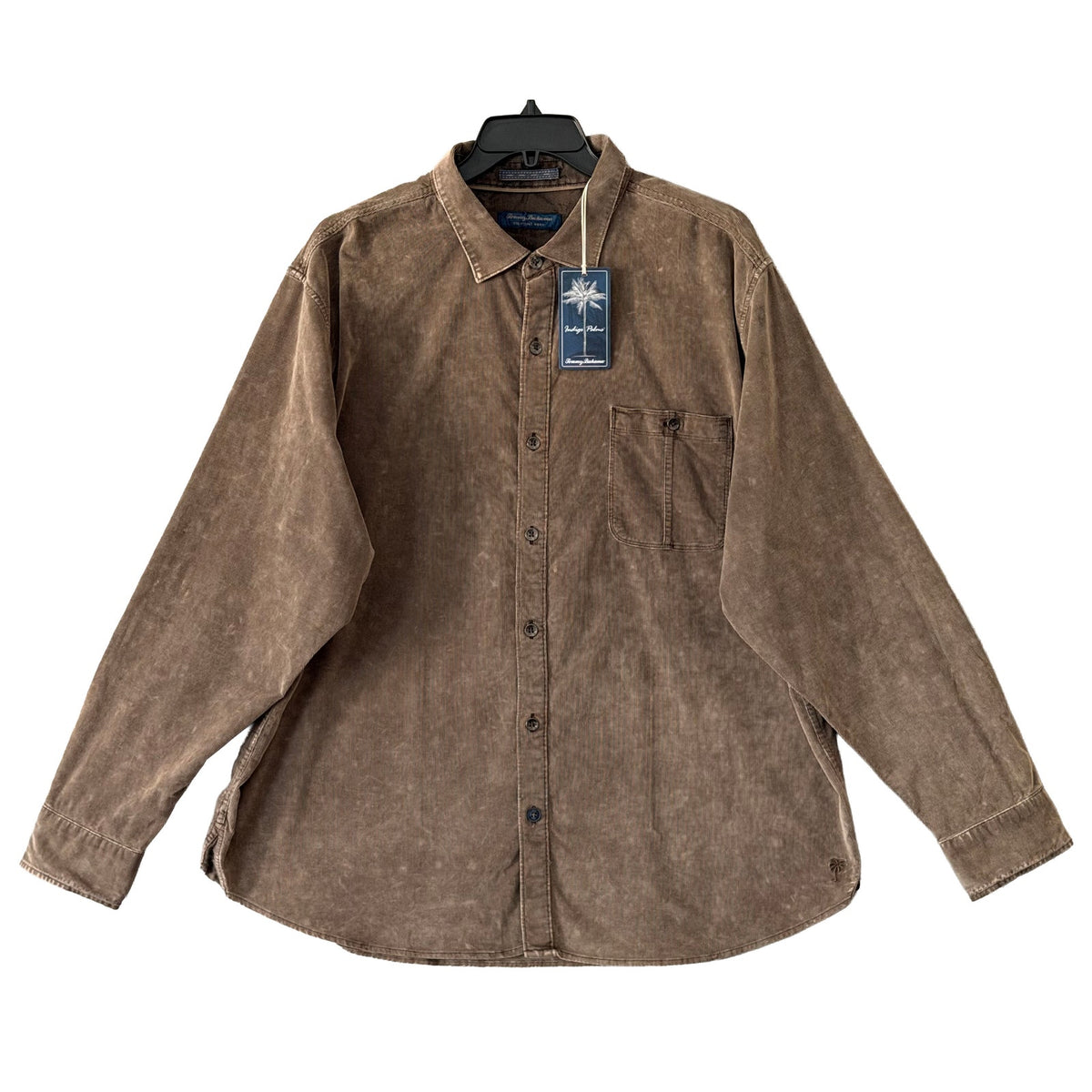 Tommy Bahama Corduroy Shirt Men's XXL Coastline Cord Sun Fade Brownstone