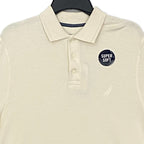 Nautica Polo Shirt Men's Medium Cotton Short Sleeve Cream