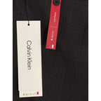 Calvin Klein Suit Pant Men's 32"x30" Slim Fit Stretch Navy Burgundy Check