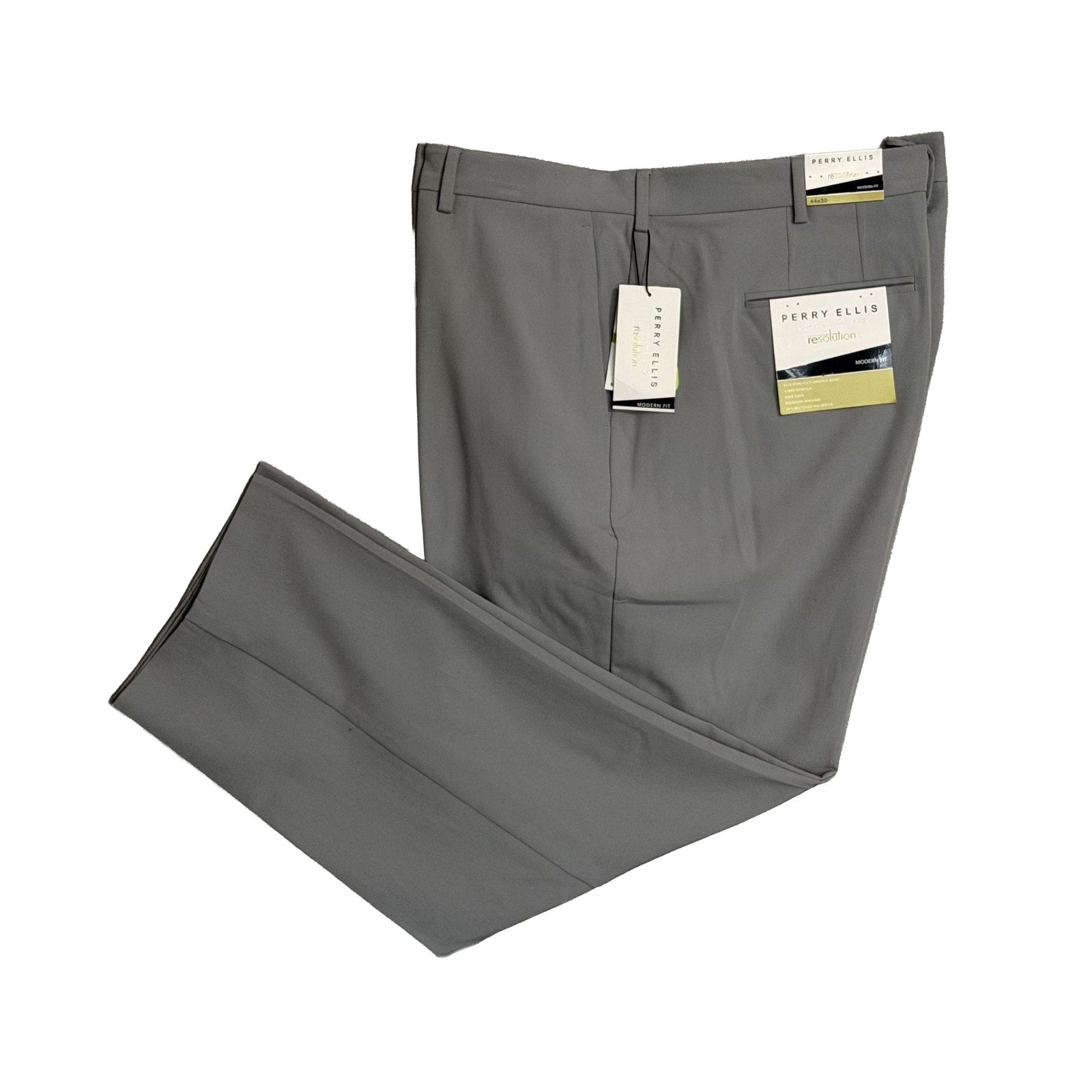 Perry Ellis Portfolio Pants Men's 44x30 Modern Fit Dress Pant Chiseled Stone