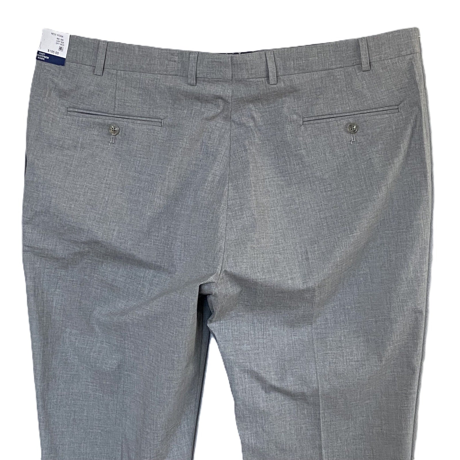Hart Schaffner Marx Pant Men's 40x30 Dress Pant Platinum New York Fit Gray