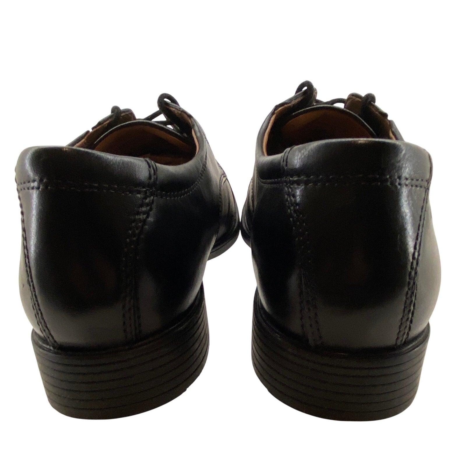 Clarks Men's Dress Shoes Size 8.5 Black Leather Oxford Tilden Cap Lace Up