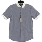 Michael Kors Men's Small Slim Fit Short Sleeve Polo Shirt Blue Gingham