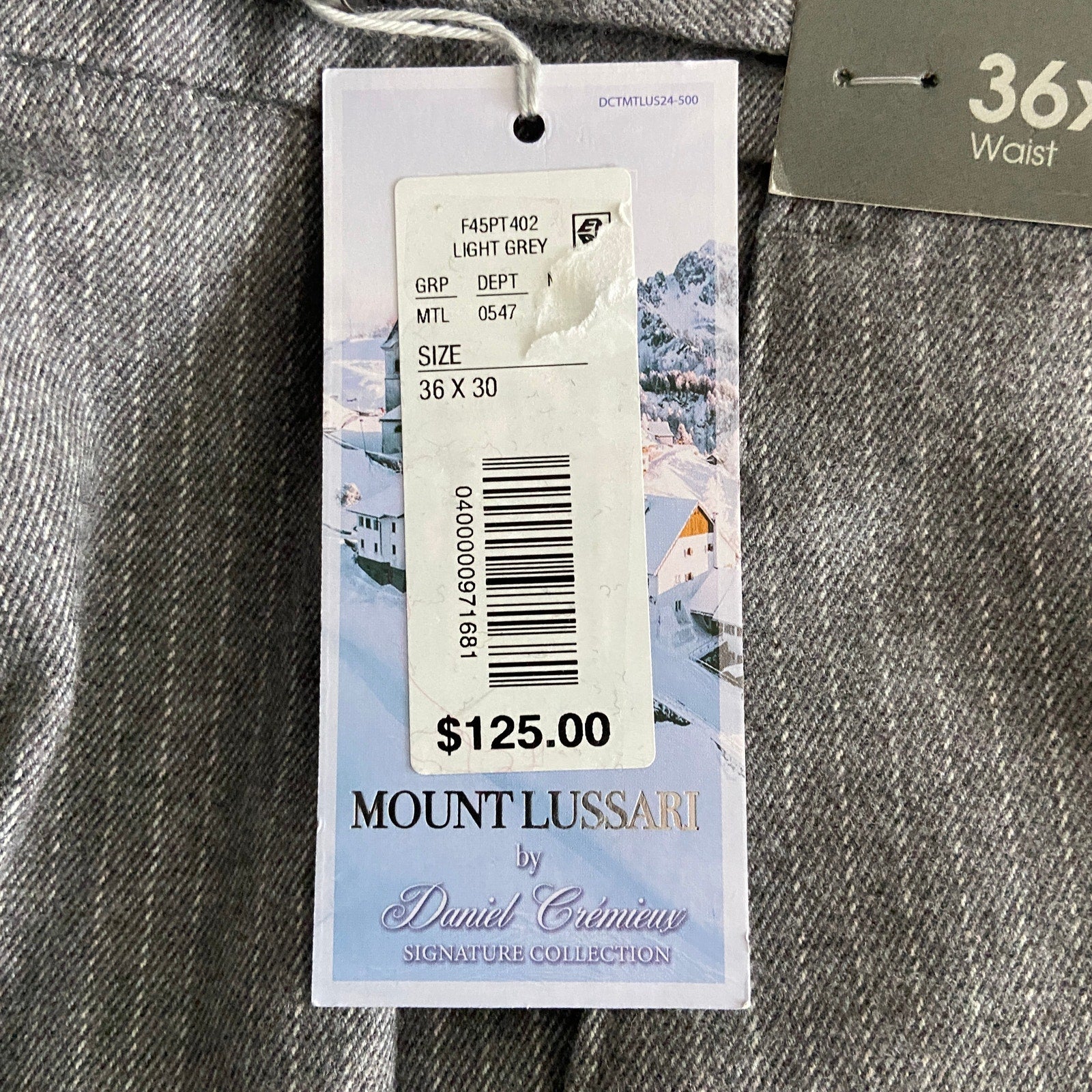 Daniel Cremieux Signature Men's 36x30 Mount Lussari Flannel Dress Pant Grey