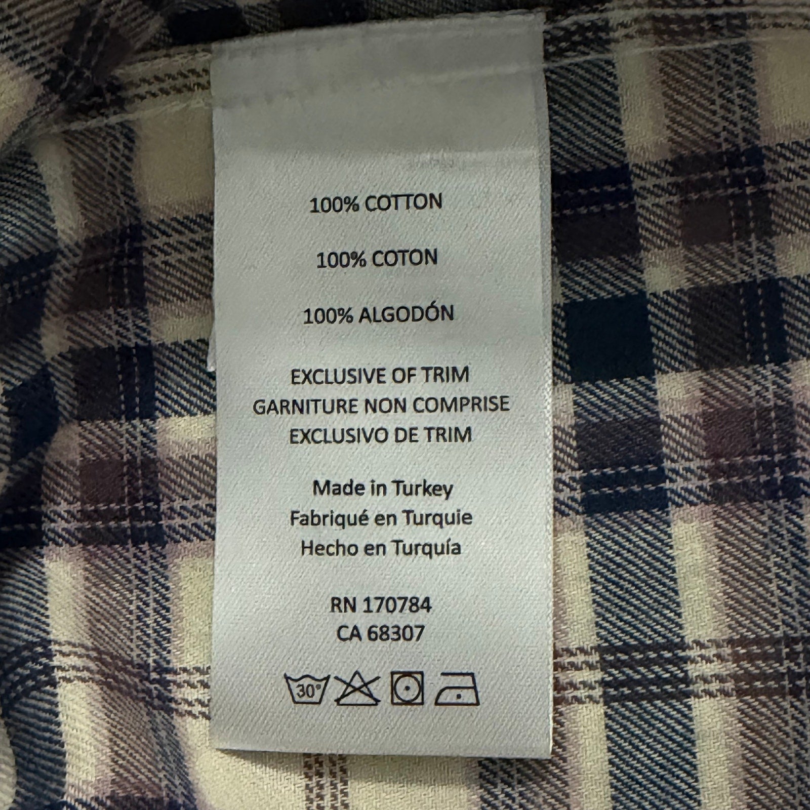 Psycho Bunny Flannel Shirt Men's XXL Plaid Long Sleeve Brown Plaid