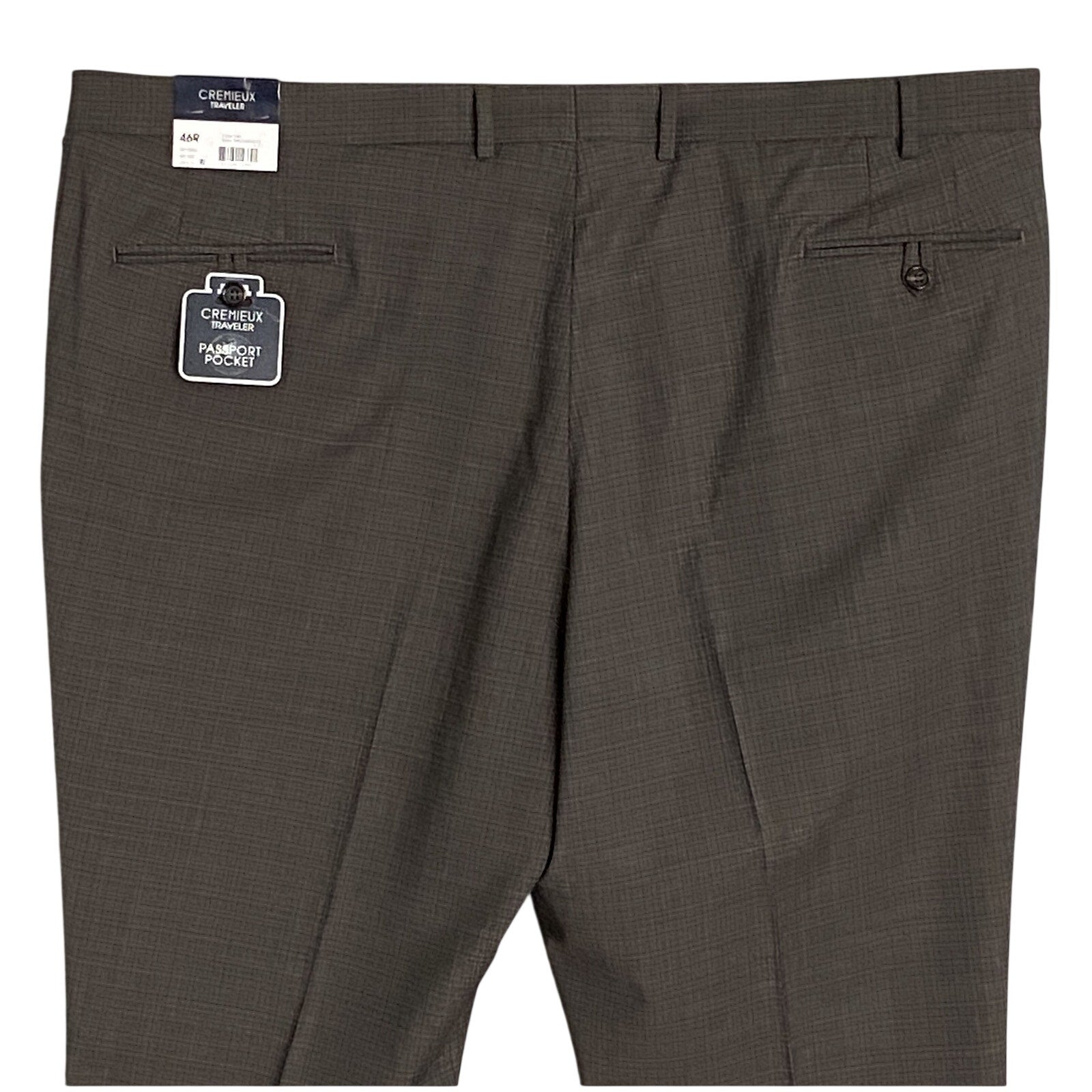 Daniel Cremieux Dress Pants Traveler Men's 46R Raw Hem Comfort Waistband Tan