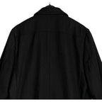 Nautica Overcoat Men's 44 Long Double-Breasted Wool Blend Lined Solid Black