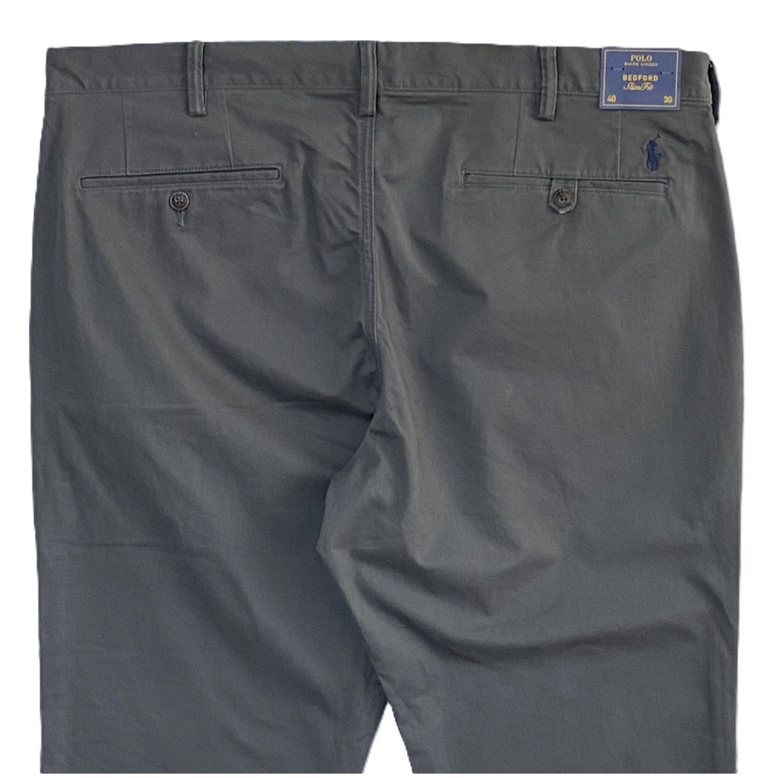 Polo Ralph Lauren Pants Bedford Chino Flat Front Stretch Gray Men's 40"x30"