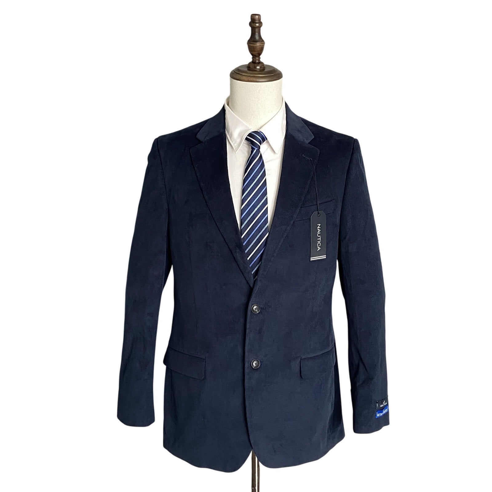 Nautica Sport Coat Men's 40 Long Corduroy Sport Coat Modern Fit Navy Blue