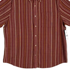 Liverpool Los Angeles Shirt Men's Large Button-Down Short Sleeve Brick Stripe