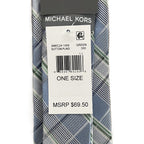 Michael Kors Necktie 3" Green Sutton Plaid Standard Length Silk Blend