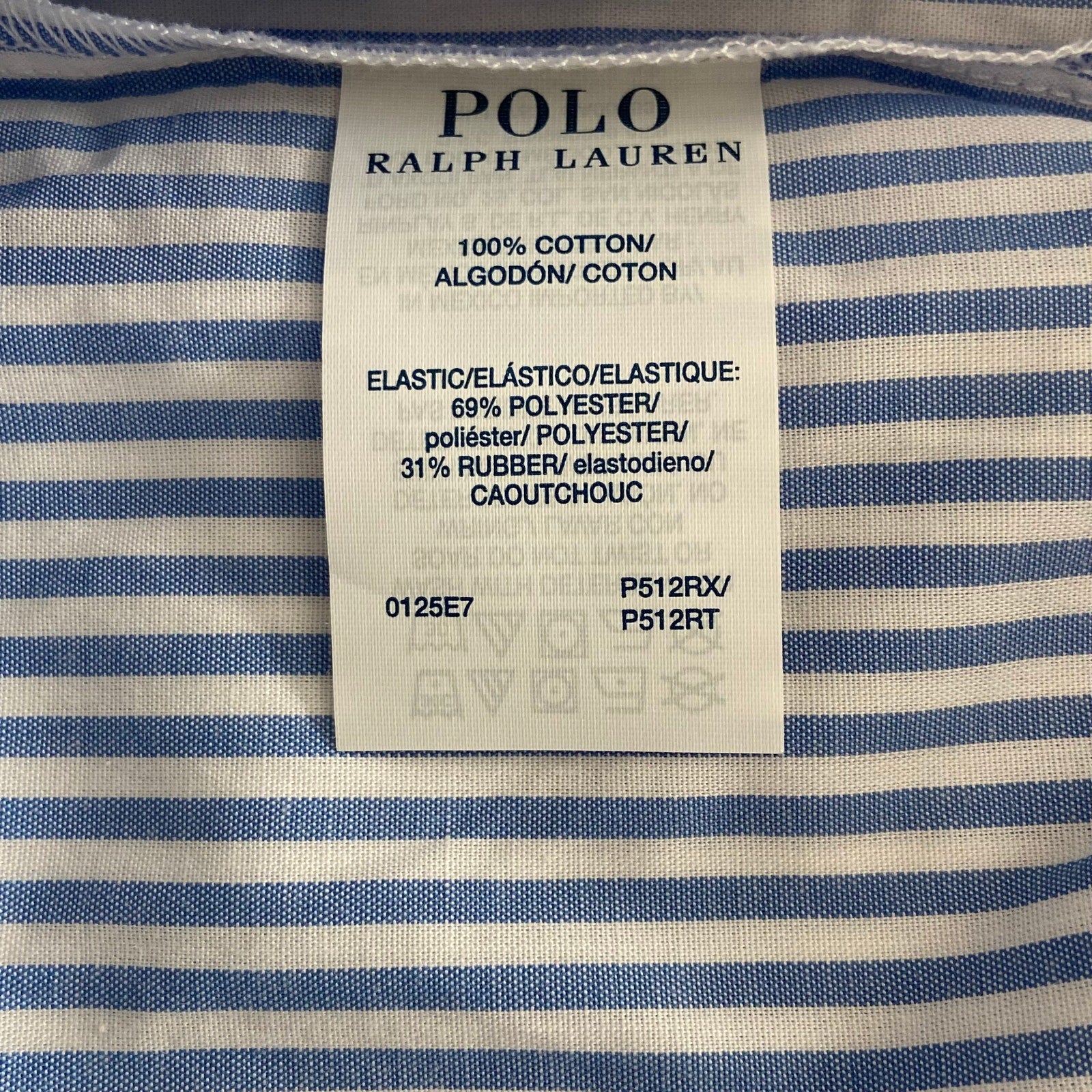 Polo Ralph Lauren Sleepwear Men's 4X Big & Tall Sleep Shorts Blue Pinstripe