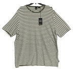 Boss Short Sleeve T-Shirt Men's 3XT Big & Tall Cotton Linen Green Stripe