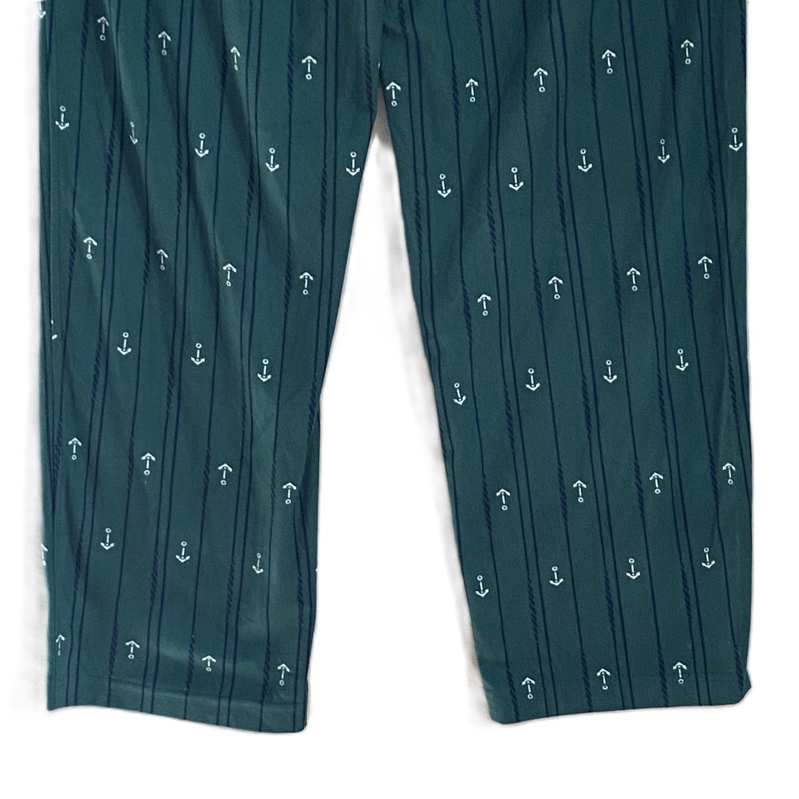 Nautica Sleep Pant Men's Large Fleece Elastic Waist Pockets Green