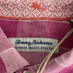 Tommy Bahama Shirt Men's Large "Barbados Breeze Stretch" Pink Linen Blend