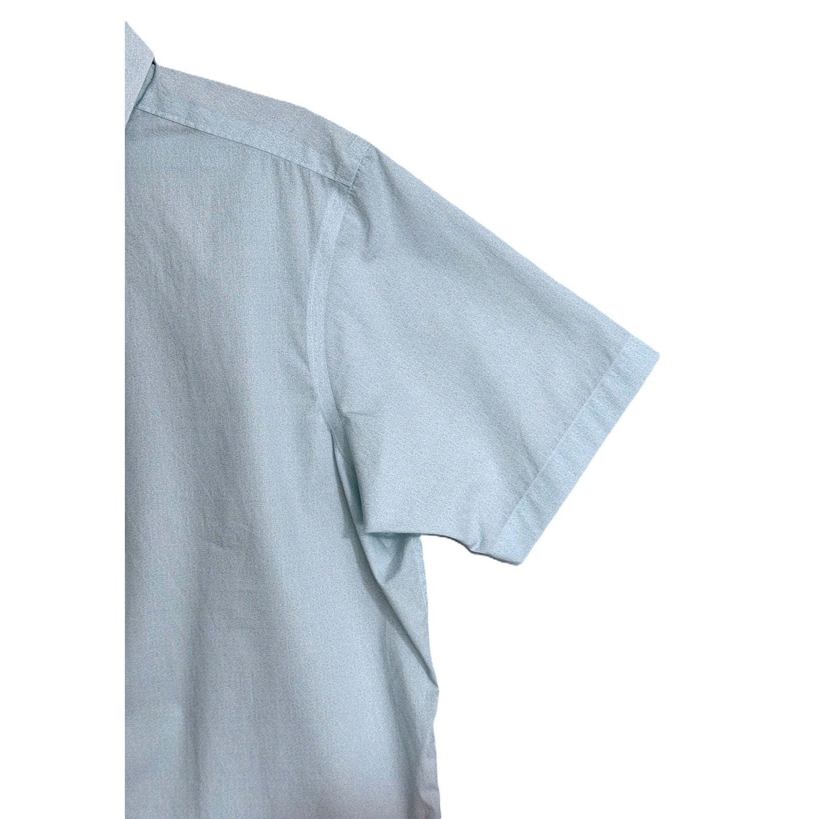 Hart Schaffner Marx Shirt Men's Medium Short Slv Comfort Stretch Cotton Blue