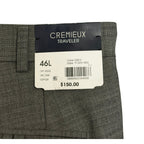 Daniel Cremieux Dress Pant Men's 46L Traveler Raw Hem Comfort Waist Gray