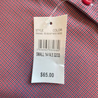 Nautica Dress Shirt Men's 14-14.5 32/33 Performance Slim Fit Red/Navy Check