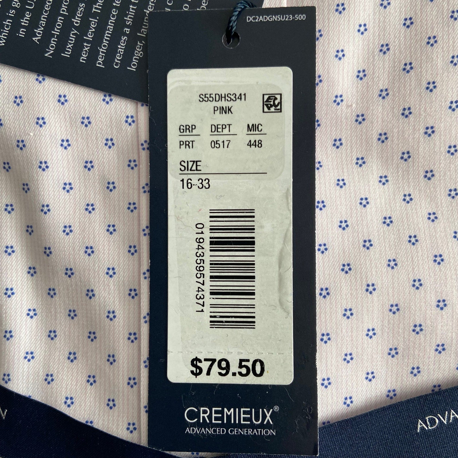 Daniel Cremieux Dress Shirt Men's 16-33 Slim Fit Supima Cotton Pink Star