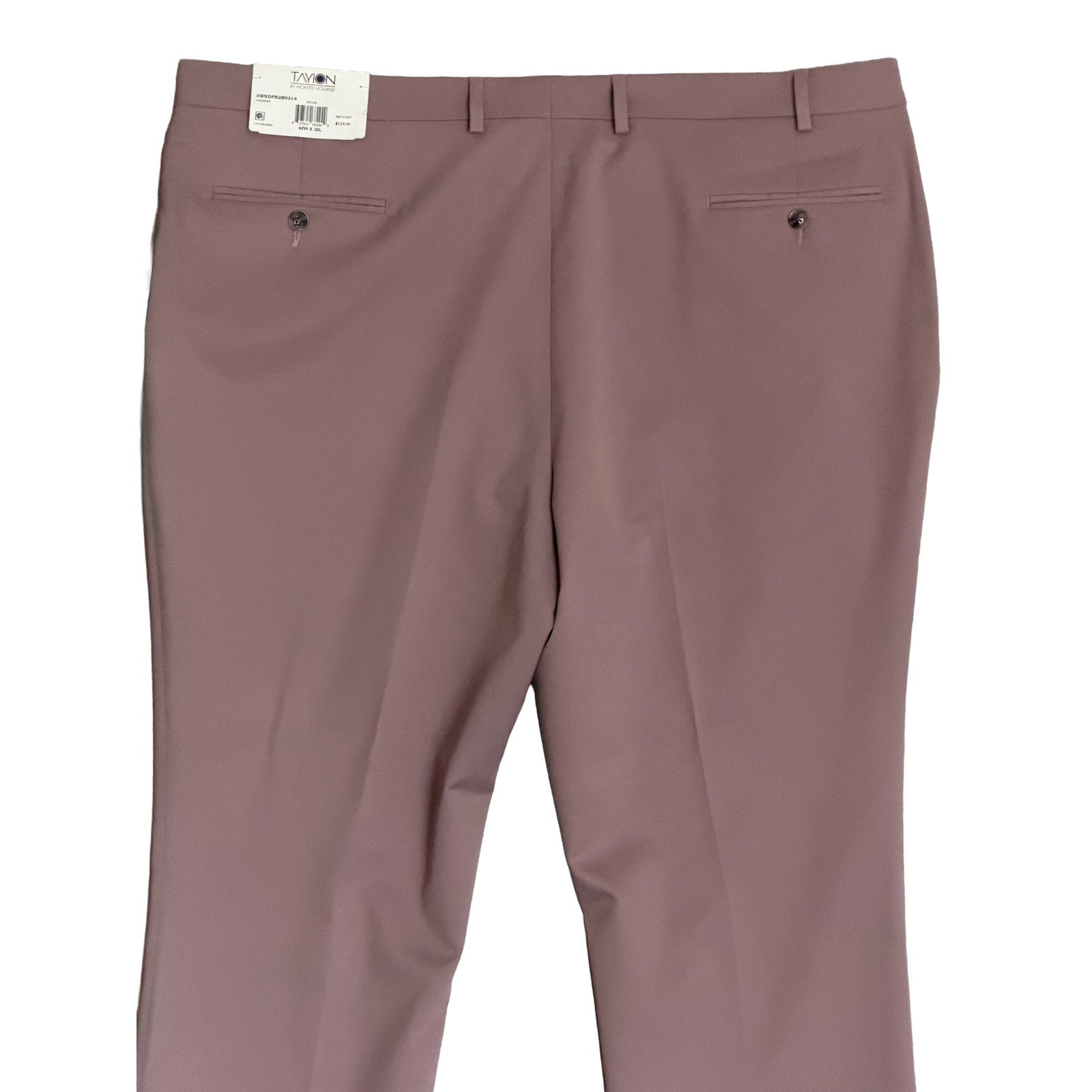 Tayion Dress Pants Men's 42"x30" Awonder Flat Front Stretch Mauve