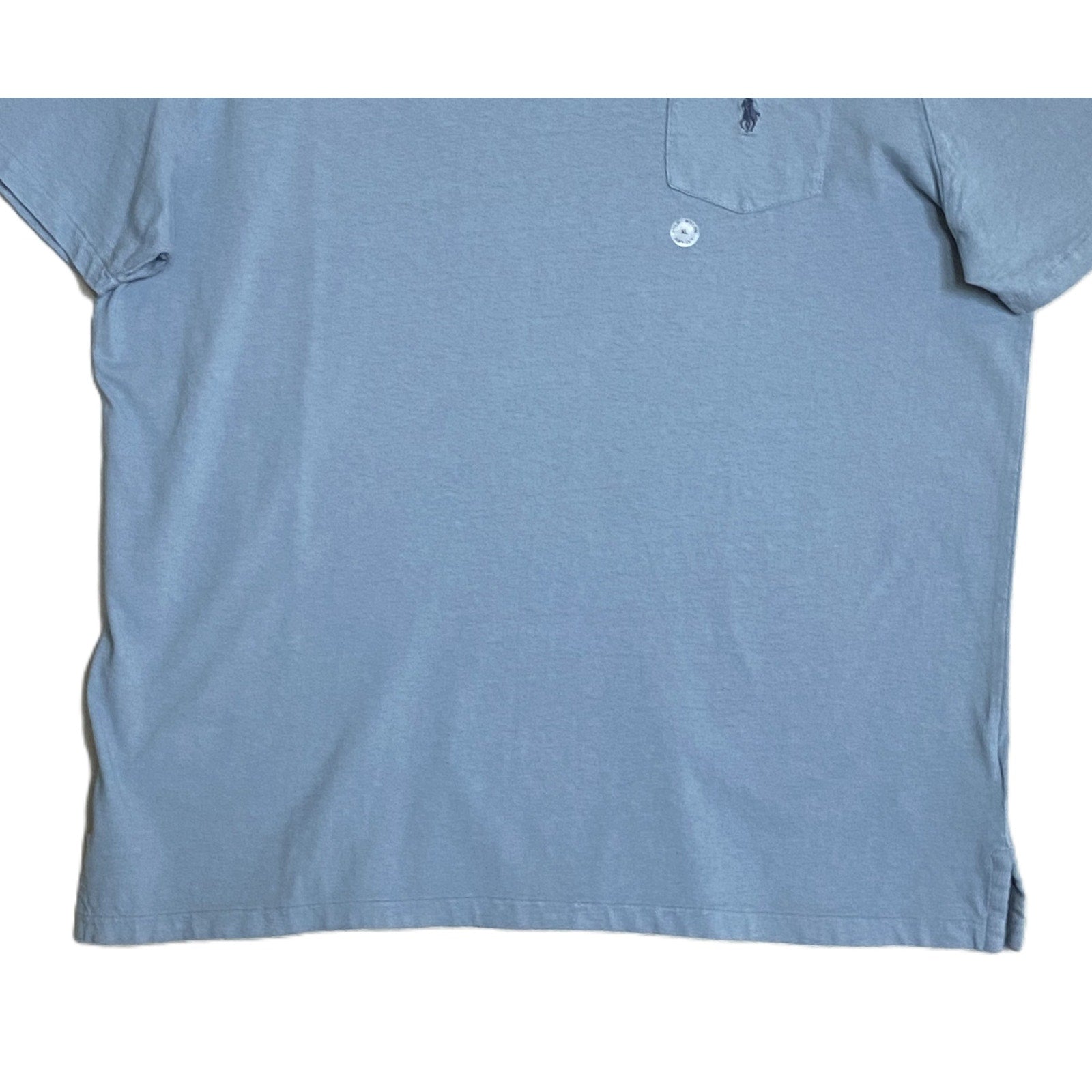 Polo Ralph Lauren Shirt Men's XL Buttonless Polo Cotton Linen Blue