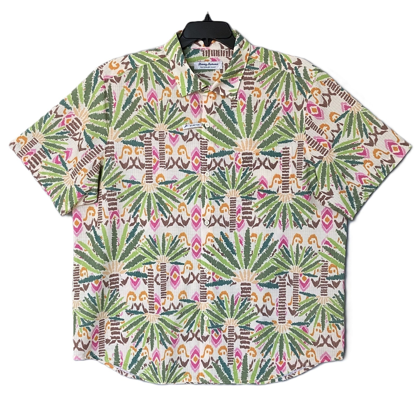 Tommy Bahama Shirt Men's XL "The Bahama Coast" Palm Point Stretch