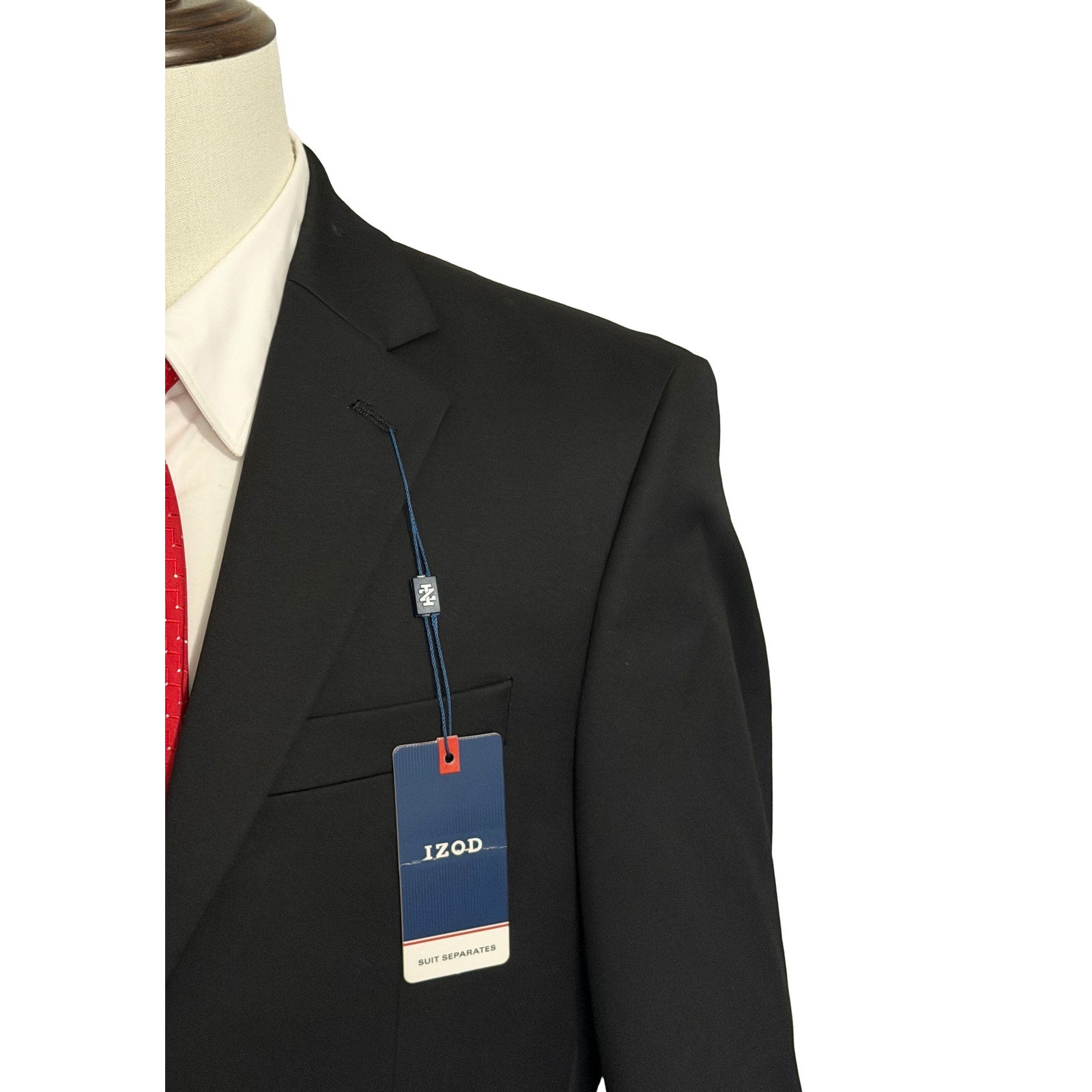 IZOD Suit Coat Men's 38 Long Suit Jacket Isaac Stretch Solid Black