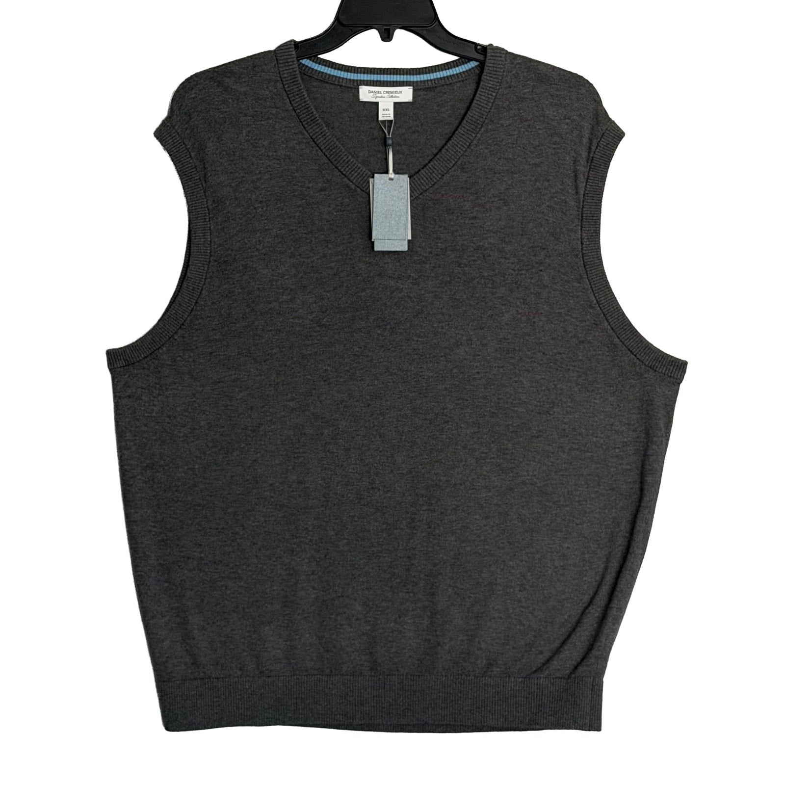 Daniel Cremieux Sweater Vest Men's XXL Supima Cotton Cashmere Blend Charcoal