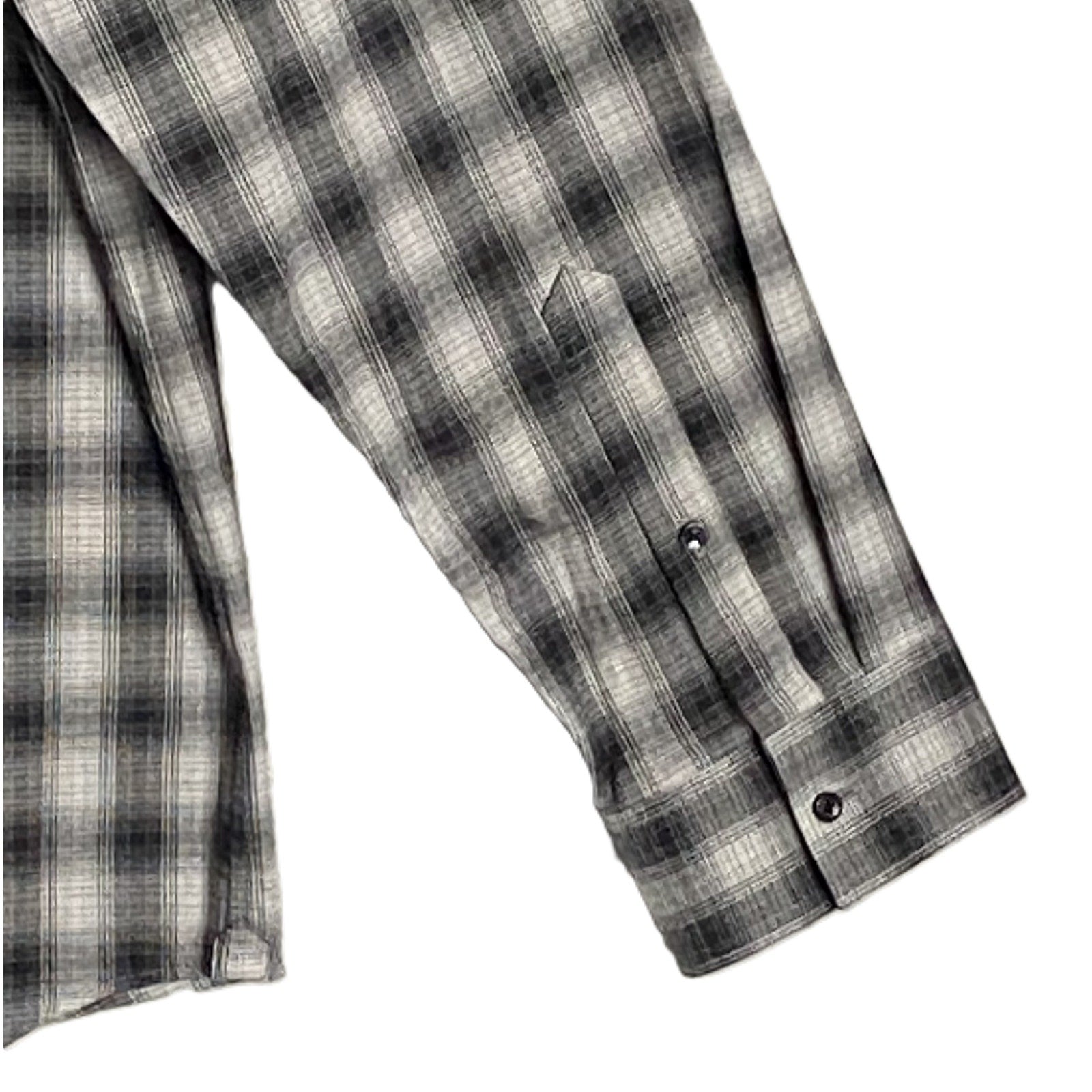 Michael Kors Flannel Shirt Men's XXL Classic Fit Black Grey Plaid Stretch