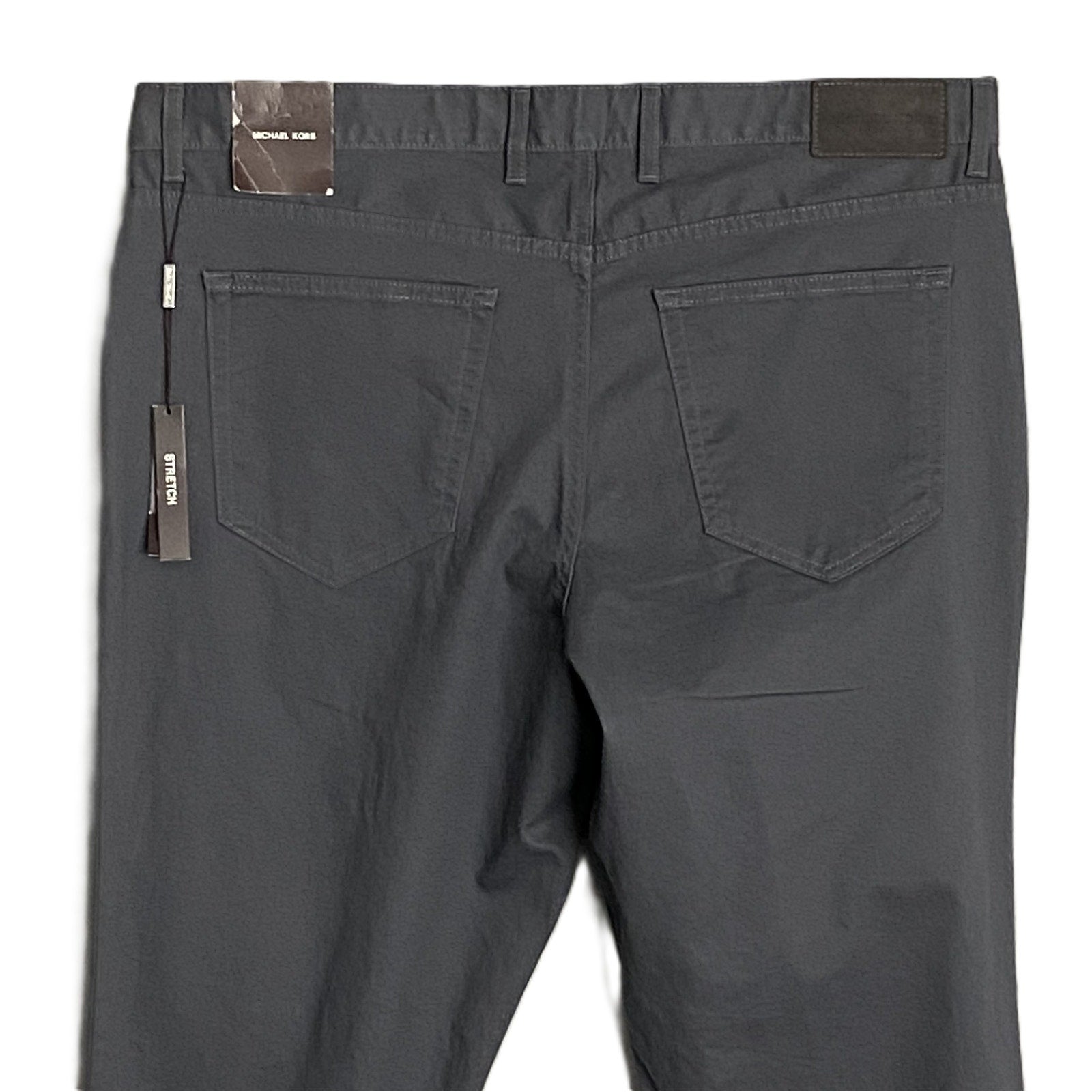 Michael Kors Men's 36x32 Parker Slim Fit Pant Stretch Solid Smoke Grey