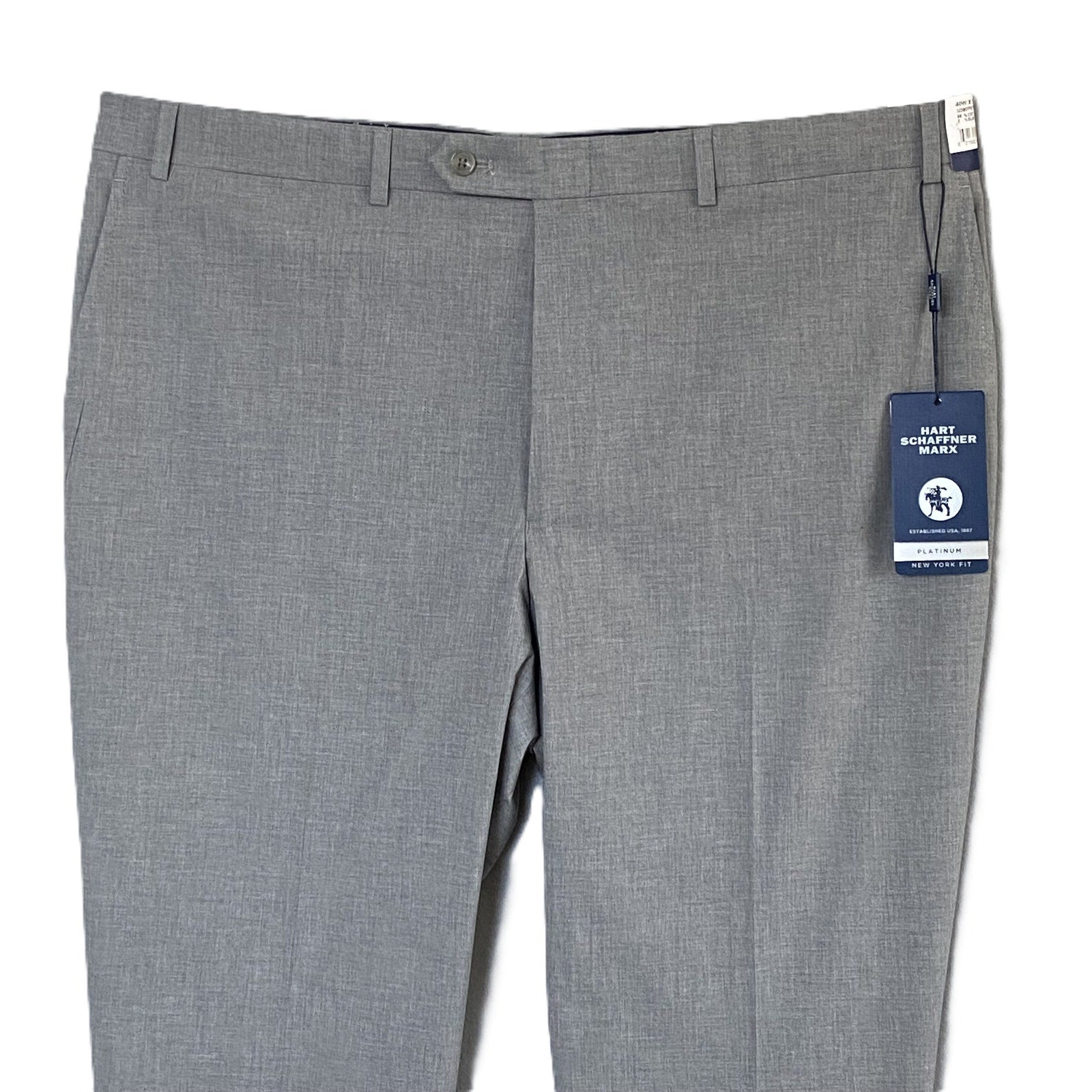 Hart Schaffner Marx Pant Men's 40x30 Dress Pant Platinum New York Fit Gray