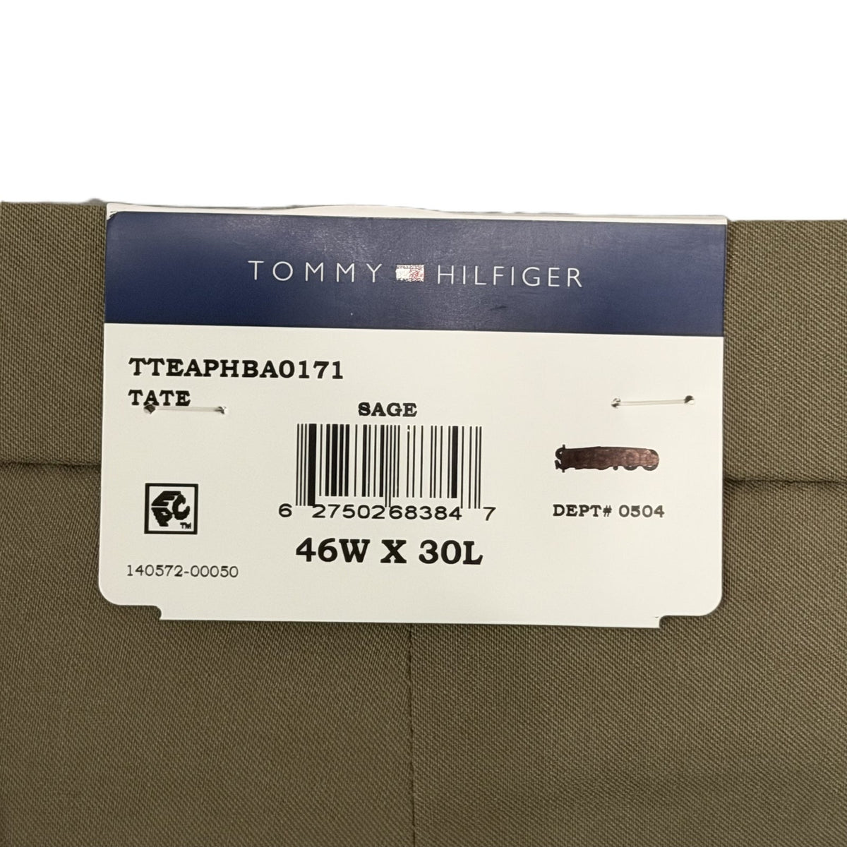 Tommy Hilfiger Dress Pants Men's 46"x30" THFlex Tate Stretch Waistband Sage