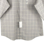 Calvin Klein Dress Shirt Men's Large Steel+ Regular Fit Stretch Grey Plaid