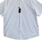 Boss Shirt Men's 3XL Big & Tall Roan Short Sleeve Shirt Stretch White/Blue