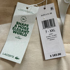 Lacoste Striped Rugby Polo Men's XXL Relaxed Fit Long Sleeve Beige