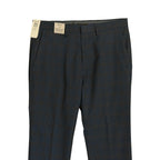 Kenneth Cole Dress Pants Men's 36"x29" Stretch Slim Fit Large Blue Plaid