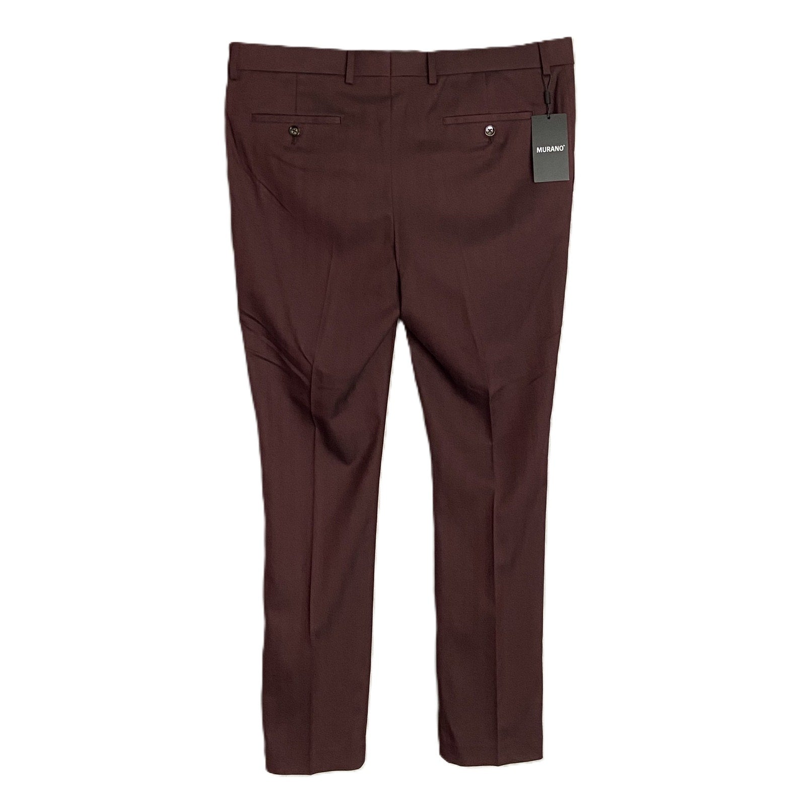 Murano Men's 35x34 Evan Extra Slim Fit Dress Pant Stretch Burgundy