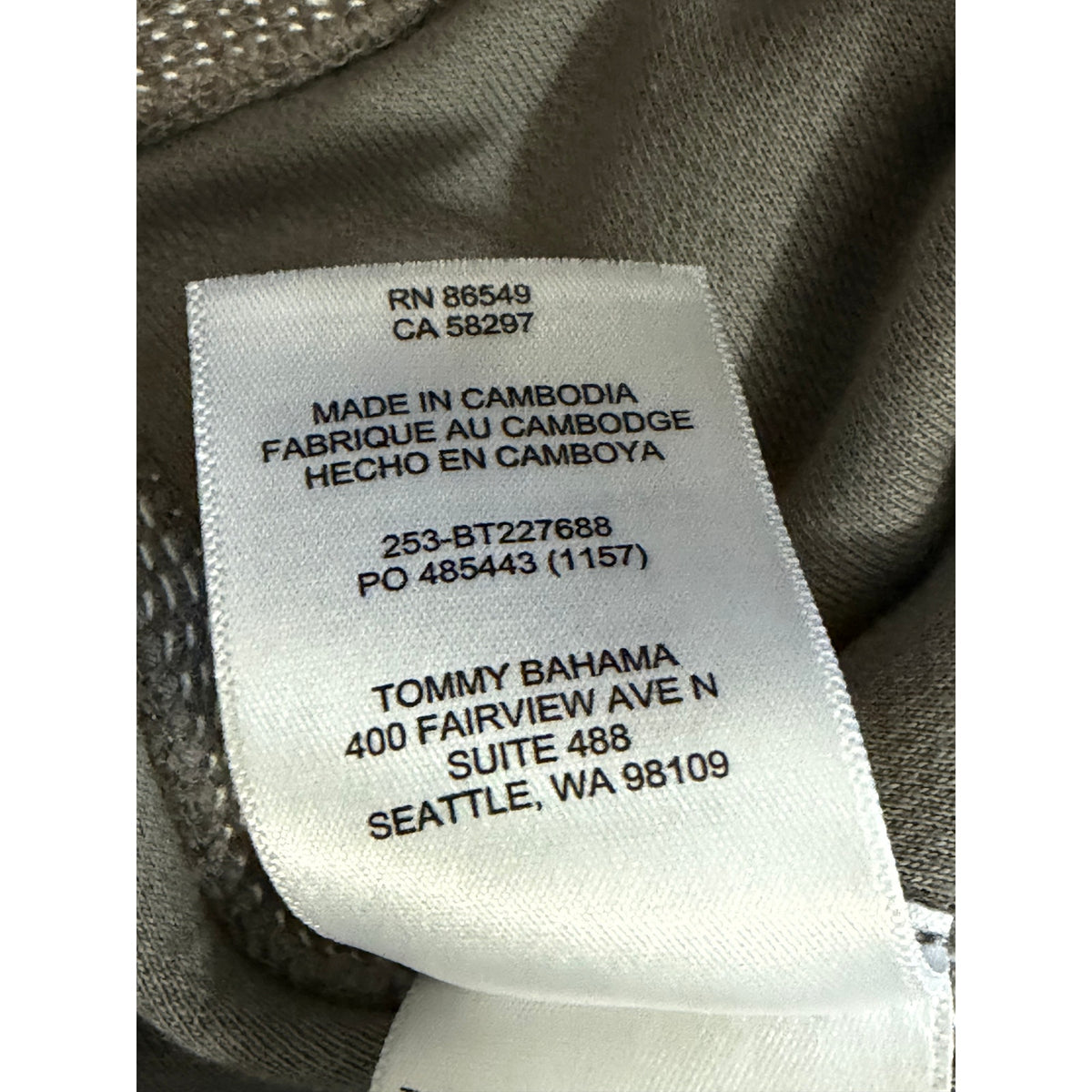 Tommy Bahama Half-Zip Men's 3XLT Big & Tall Montego Bay Sweatshirt Shadow